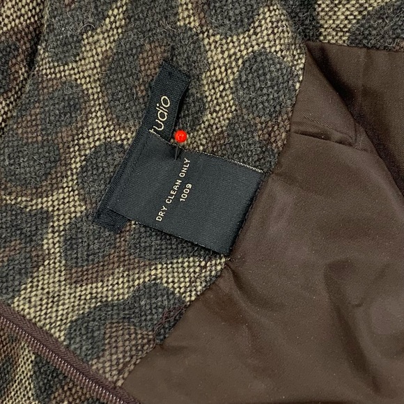 Wool Blend Leopard Pencil Skirt - Picture 10 of 11